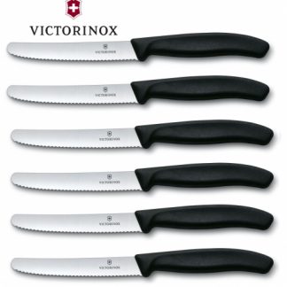 COLTELLI TAVOLA MANICO NERO VICTORINOX X6