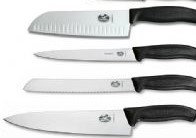 COLTELLI PANE+SANTOKU ALVEOLATO+CUOCO E FORBICE VICTORINOX +ROTELLA PIZZA 5PZ